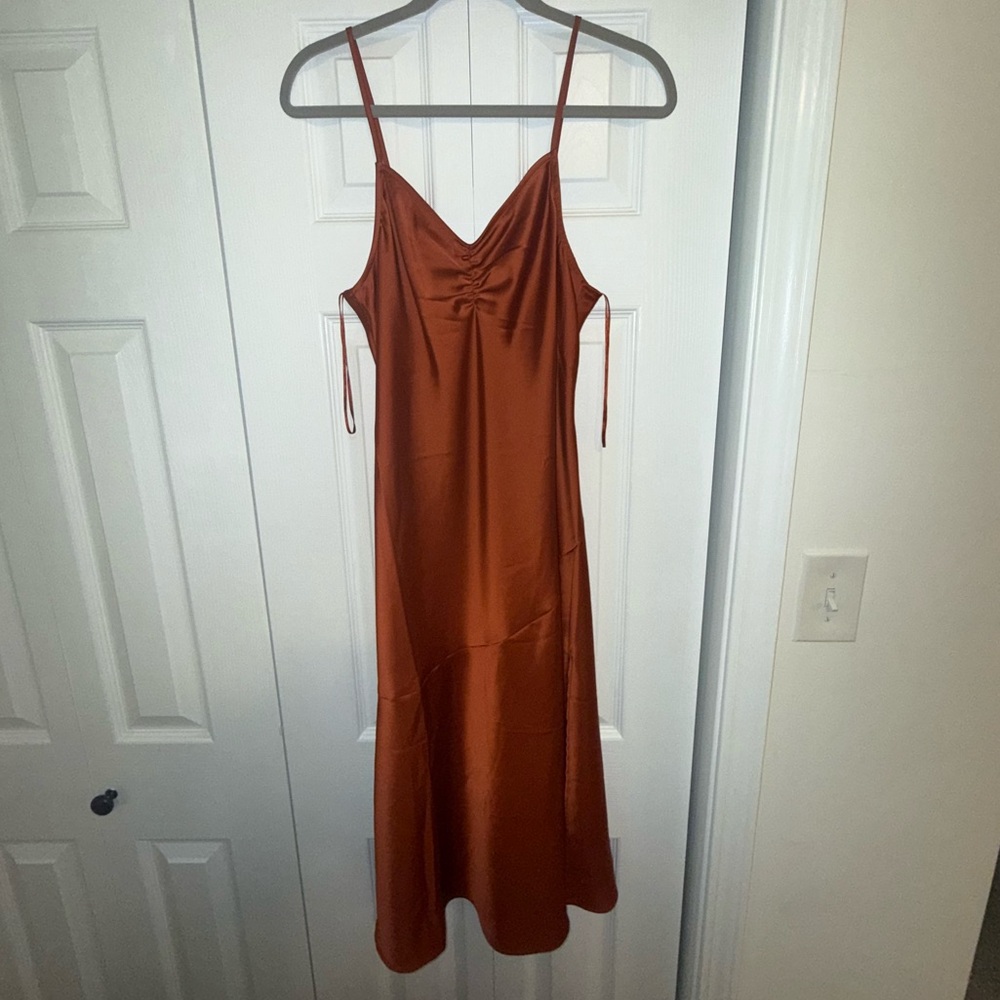 Banana Republic Orange Brown Midi Dress